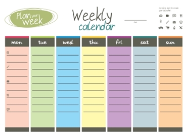 Picture for category Weekly Planner Charts