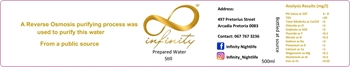 Picture of Purificin Water Label  LOW VOLUMES -White vinyl labels size 194.3mm x 37mm -based on 176 labels.