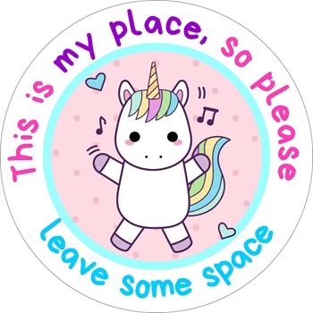 Picture of Social Distancing Stickers/Decals - Unicorn-12 units