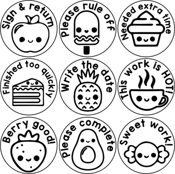 Picture of 9 x  SWEETS & CAKES Stamper Set- 20 mm Round
