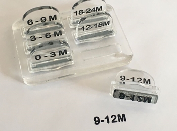 Picture of 2Stamper, Infant sizes,  non self inking- set of 6 sizes+ Textile Ink/Pad - copy