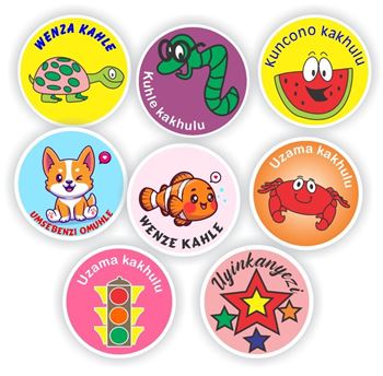 48 Large Zulu stickers-Kuncono kakhulu